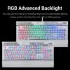 Redragon K550 Mechanical Gaming Keyboard, RGB LED Backlit with Brown Switches, Macro Recording, Wrist Rest, Volume Control, Full Size, Yama, USB Passthrough for Windows PC Gamer (White)