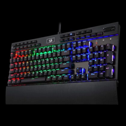 Redragon K550 Mechanical Gaming Keyboard, RGB LED Backlit with Brown Switches, Macro Recording, Wrist Rest, Volume Control, Full Size, Yama, USB Passthrough for Windows PC Gamer (Black)