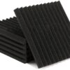 48 Pack Black red 1" x 12" x 12" Acoustic Wedge Studio Foam Sound Absorption Wall Panels